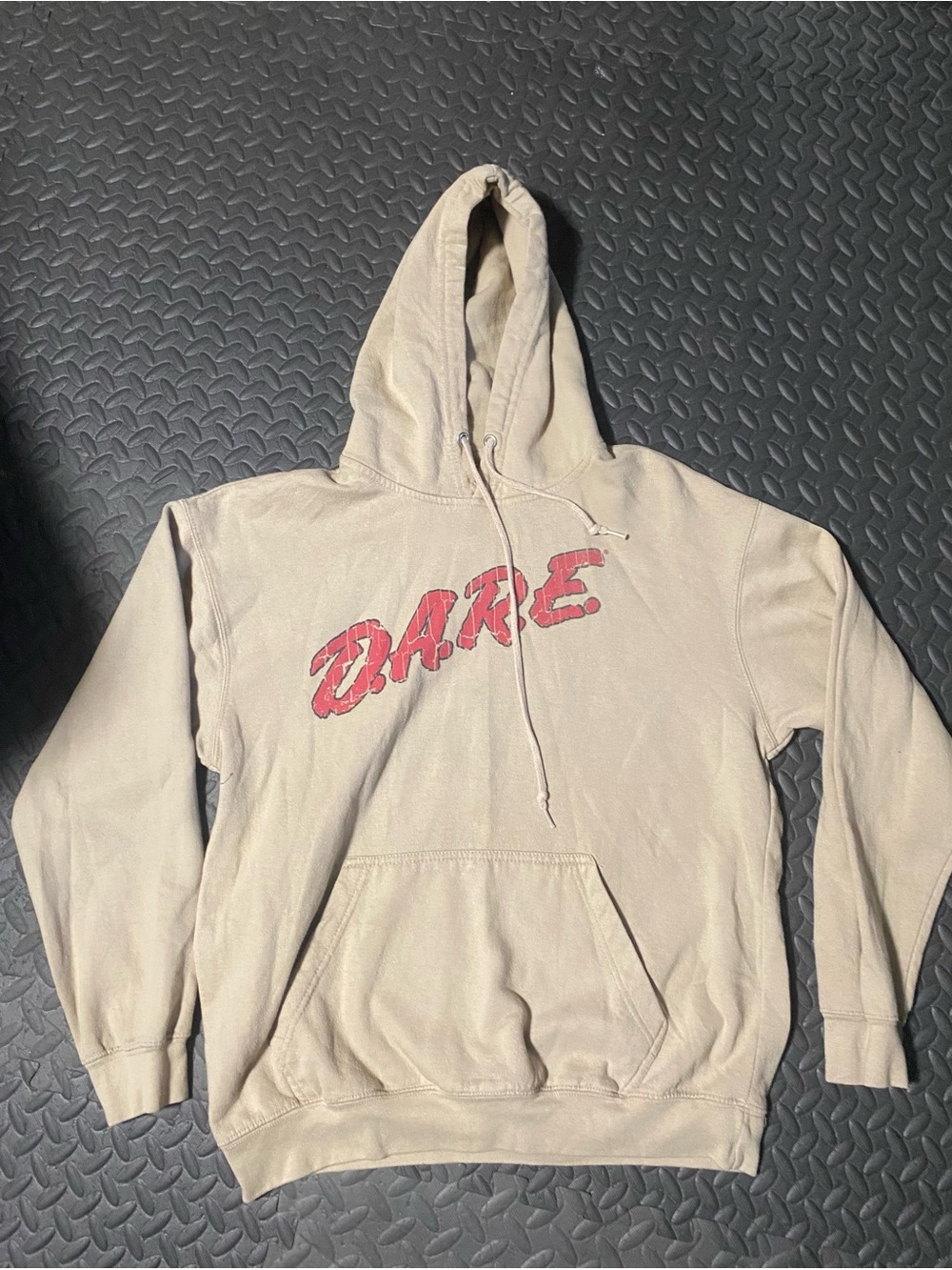 D.A.R.E. Beige Hooded Sweatshirt - Classic Logo Pullover